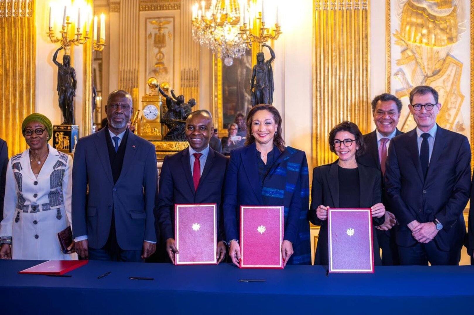 Ivorian Minister Françoise Remarck Meets French Officials to Secure the Restitution of the "Djidji Ayokwè" Drum